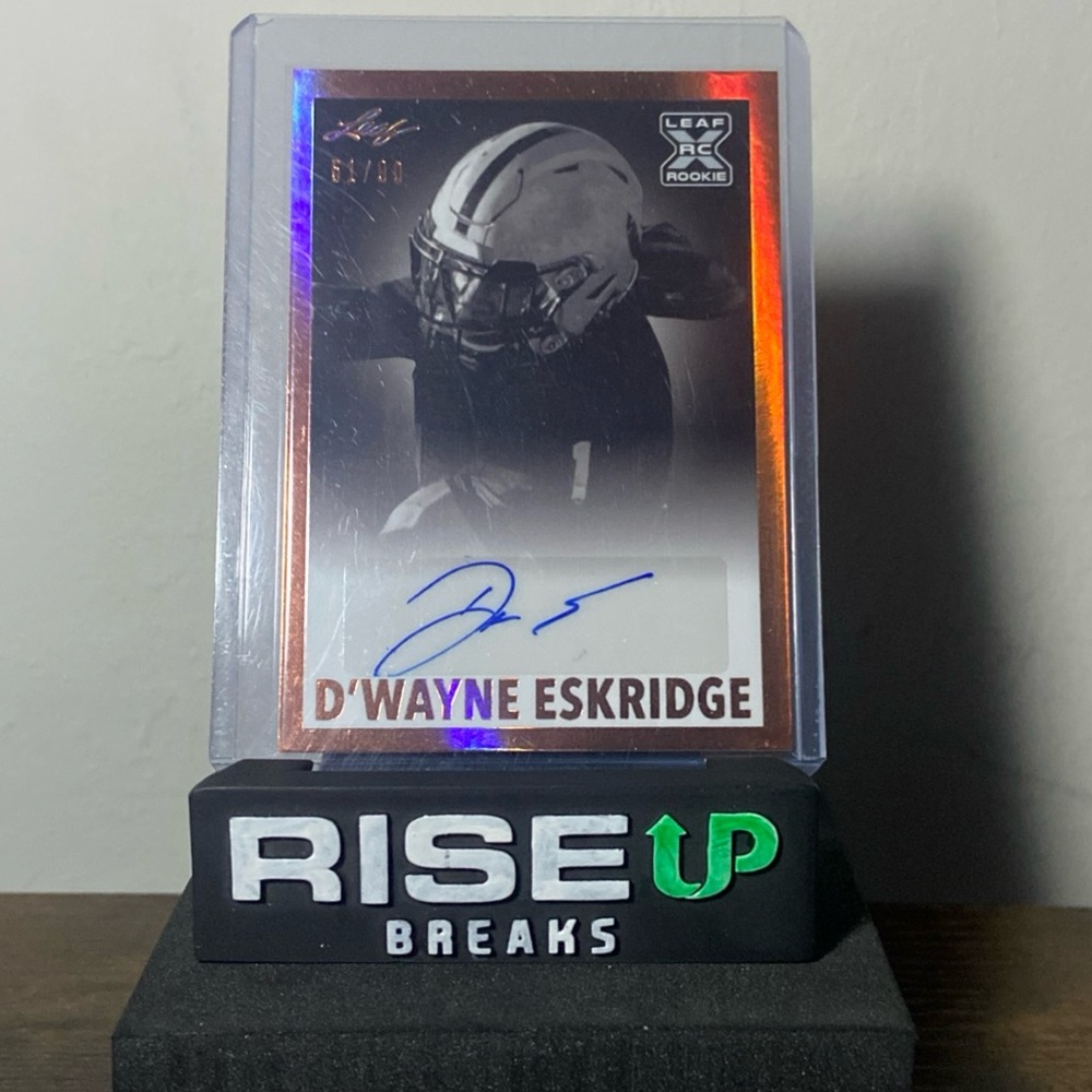 2021 Leaf Memories 1960 Base Bronze Spectrum /99 D'Wayne Eskridge Rookie Auto.